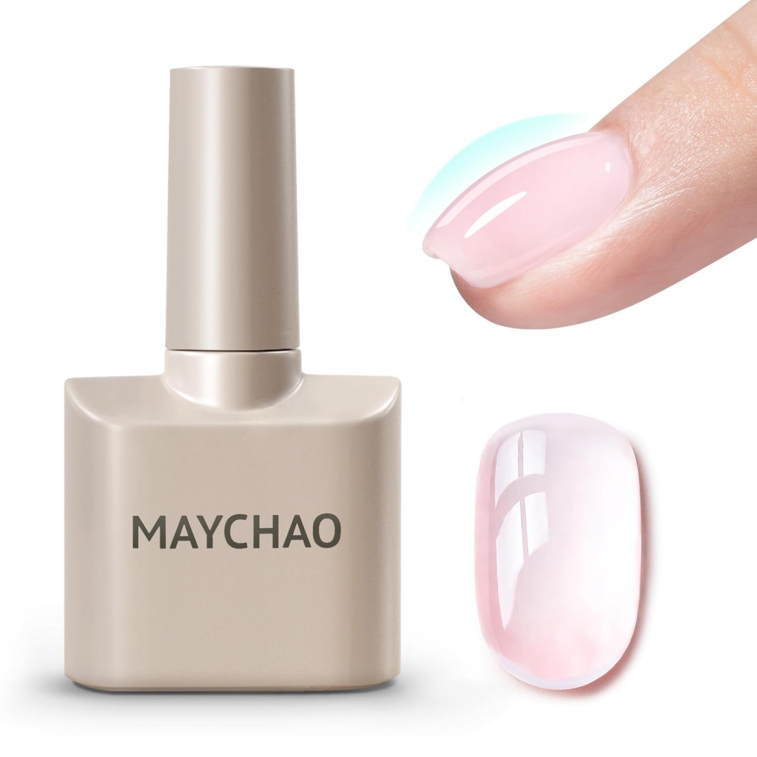 MAYCHAO Clearly Pink Builder Gel for Nails, 15ml Nail Strengthener in a Bottle, Nail Extension Hard Gel, Soak Off Long Lasting UV Light Cure-Velvo Beauty