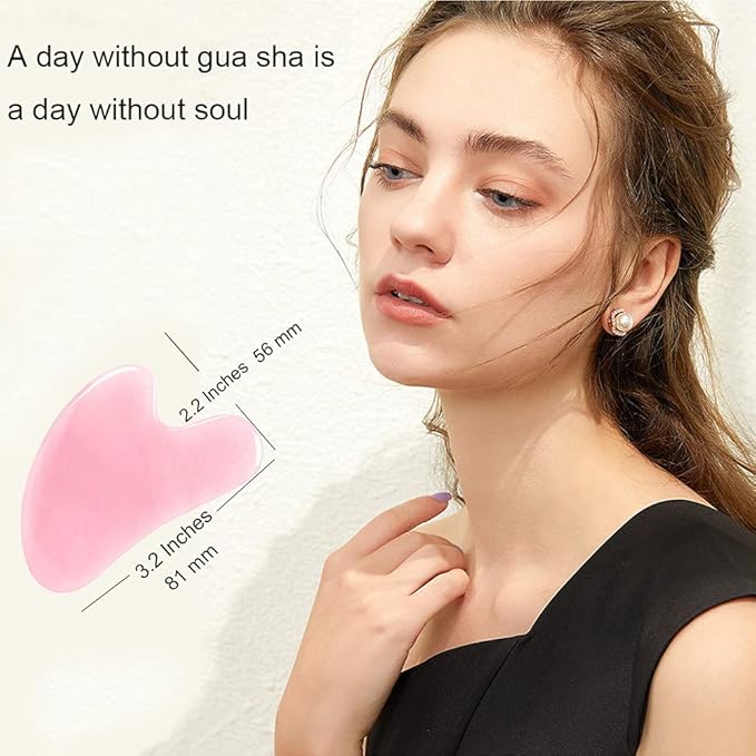 Ditind Rose Quartz Gua Sha Facial Tools, GuaSha for Toxins/Prevents Wrinkles for Spa Acupuncture Therapy Trigger Point Treatment-Velvo Beauty