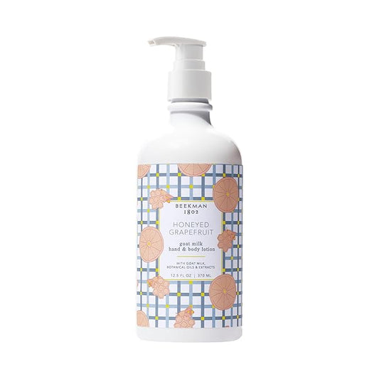 Beekman 1802 Goat Milk Body Lotion, Honeyed Grapefruit - Scented - 12.5 oz - Moisturizing with Shea Butter - for Sensitive Skin - Cruelty Free - Packaging May Vary - Pump Included, Ready for Use-Velvo Beauty