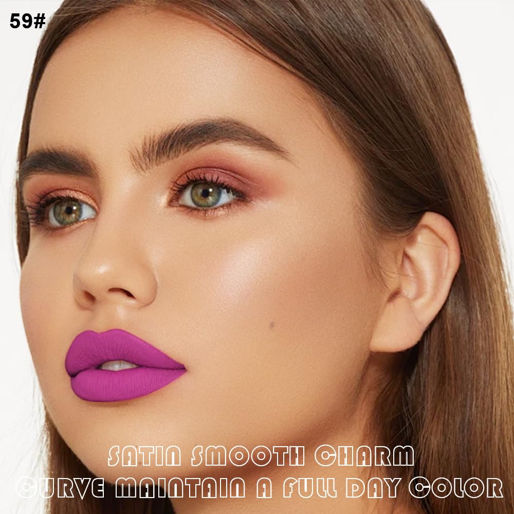 evpct 2Pcs Fuchsia Red Matte Lip Liner and Lipstick Combo Set for Women, Fuchsia Lip Combo Set Liquid Lips Stick Gloss and Lipliner Stains Set Long Lasting Waterproof, Lips Makeup 24 Hours originales-Velvo Beauty