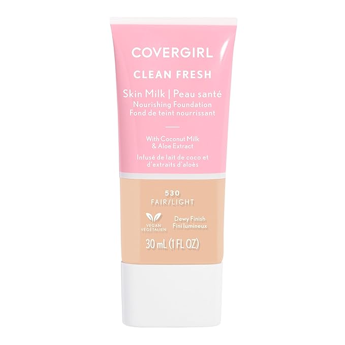 COVERGIRL, Clean Fresh Skin Milk Foundation, Fair/Light, 1 Fl Oz (Pack of 1) (packaging may vary)-Velvo Beauty