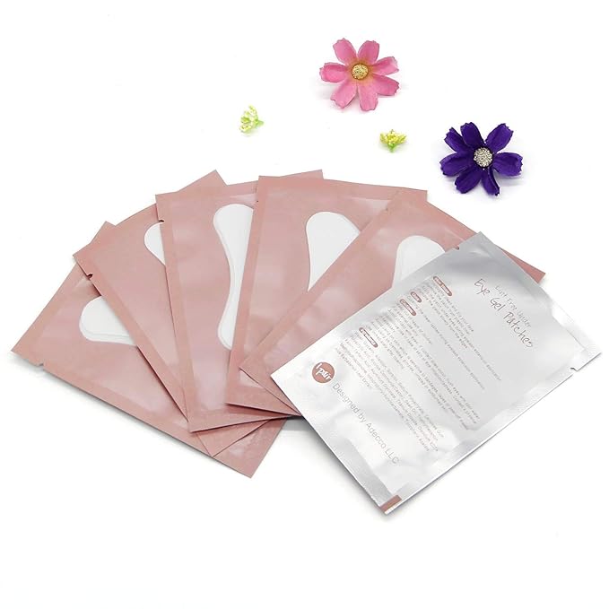 Adecco LLC 50 Pairs Eye Gel Pads, Eyelash Extension Under Eye Pads, Lint Free Lash Extension Under Eye Gel Patches for DIY False Eyelash Extension Makeup Supplies, Eye Mask Beauty Tool-Velvo Beauty