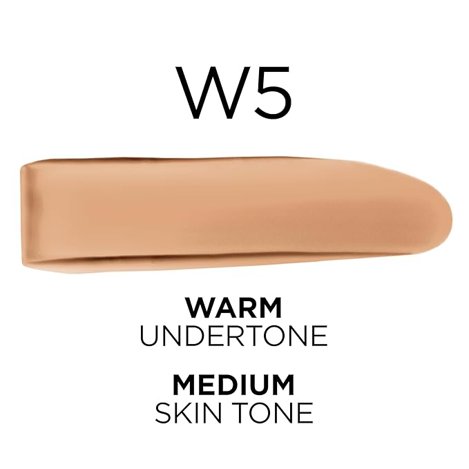 L'Oreal Paris True Match Super-Blendable Foundation, Medium Coverage Liquid Foundation Makeup, W5, Medium, 1 Fl Oz-Velvo Beauty