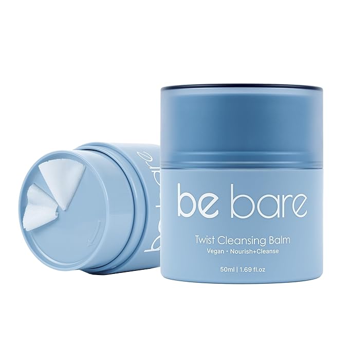Bebare Twist Cleansing Balm with Hygienic Twist Dispenser: Cleanser for Heavy Makeup Removal, Hydrating Facial Wash for All Skin Types. Korean Vegan Skincare with Natural Oils, 1.69 Fl Oz-Velvo Beauty