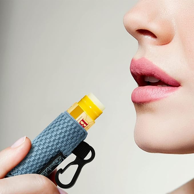 Beautyflier Cute Elastic Lip Balm Holder Keychain, Lipstick Sleeve Chapstick Sleeve Holder for Burts Bees Chapstick-Velvo Beauty