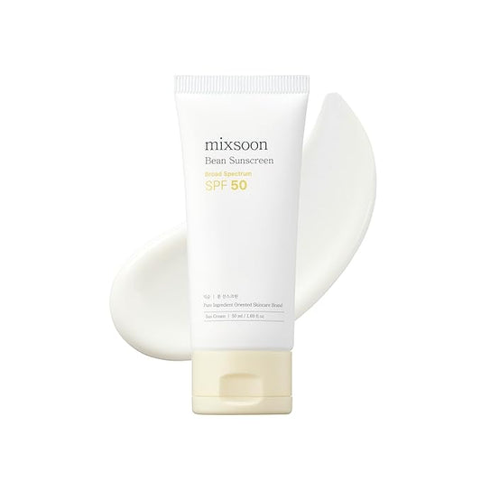 mixsoon Bean Sunscreen 1.69 Fl. Oz. / 50ml SPF 50 Airy Texture Type Lightweight No White Cast For Face Korean Glass Skin Care-Velvo Beauty