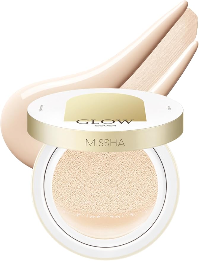 MISSHA Glow Cushion No.13 Light Beige for Fair Skin Radiant & Moisturizing Skin with Buildable Coverage-Velvo Beauty