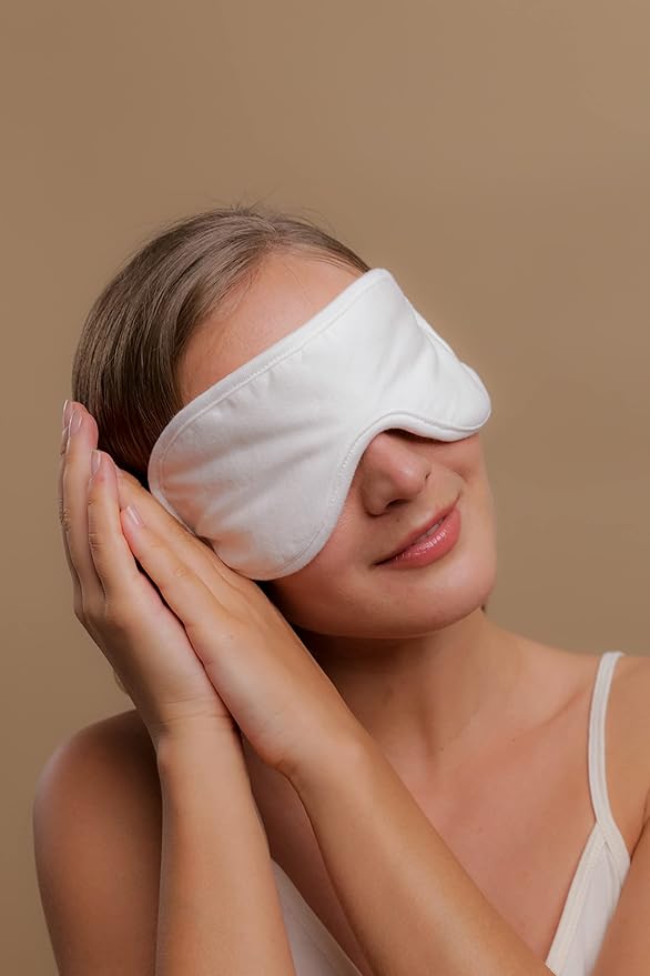 Cottonique Hypoallergenic Sleep Eye Mask made from 100% Organic Cotton (Natural, Free Size)-Velvo Beauty