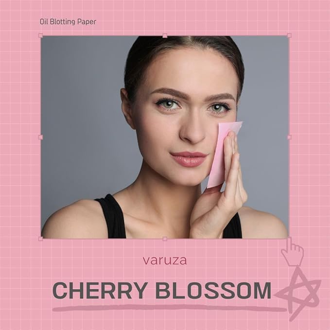 [600 Counts Refills Only] Cherry Blossom Natural Oil Blotting Sheets for Face with Mirror Case and Refills-Velvo Beauty