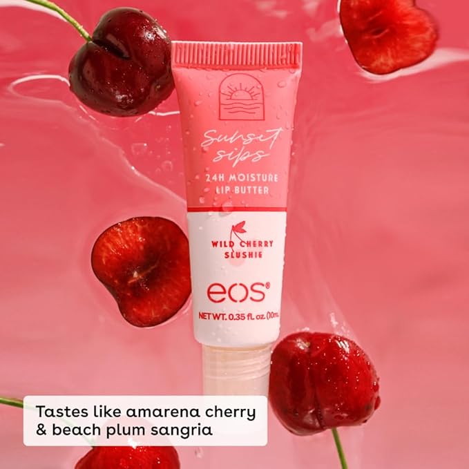 eos 24H Moisture Super Balm- Pink Lemonade & Wild Cherry Slushie, Lip Mask, Day or Night Lip Treatment, Made for Sensitive Skin, 0.35 fl oz, 2-Pack-Velvo Beauty