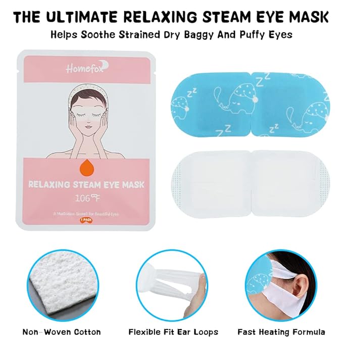16 Pack Steam Eye Mask for Dry Eye Care - Bulk Disposable Heating Eye Mask for Dark Circles and Puffiness Relief Soothing Moisturizing Warm Eyes Care Pads Relax Therapy, Fragrance Free-Velvo Beauty