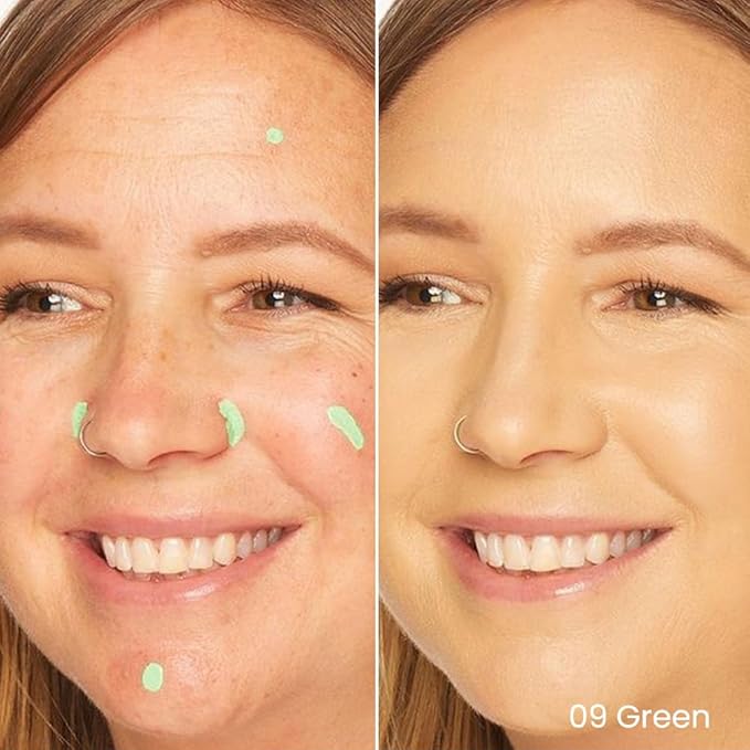 Kaely 2Pcs PROFESSIONAL MAKEUP Correcting Concealer Stick,Medium Coverage Concealer Crayon,under Eye Brightener Concealer for Dark Circles,corrector de ojeras,Lightweight,Vegan,09 GREEN-Velvo Beauty