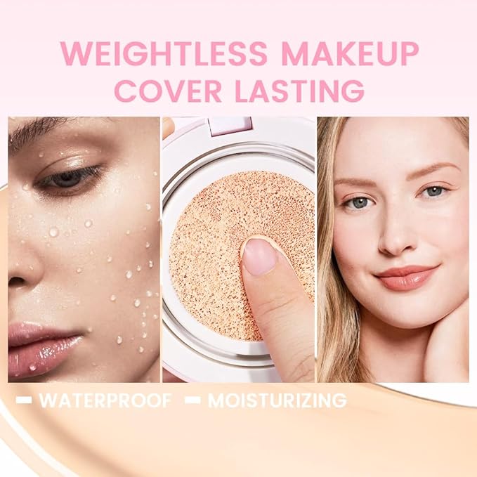 Nuder Cushion Foundation,Fair Ivory for Light & Medium With Neutral Skin Tone,Long-Lasting,Lightweight,Flawless Coverage,Dewy Finish,Concealing Redness,Blemishes and Under-eye Bags for All Skin Types-Velvo Beauty