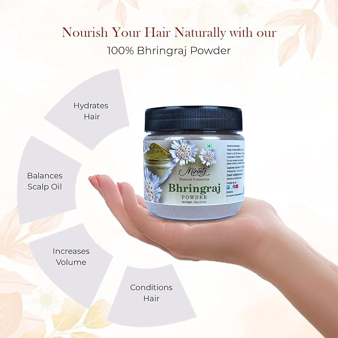 100% Natural Bhringraj Powder | (100 gms) False Daisy Powder Herbal Supplement | Eclipta Alba for Hair Growth Supplements | Karisalankanni Ayurvedic Support for Healthy Hair | Herbal Hair Mix-Velvo Beauty