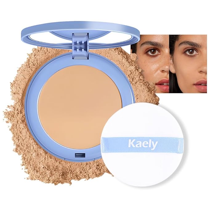 evpct Kaely Oil Control Pressed Face Powder, Get Smooth Flawless Fine Lines and Lightweight Finishing Foundation, Control Shine Long Lasting Waterproof Face Setting Powder Cosmetic, 03 Pure Beige-Velvo Beauty