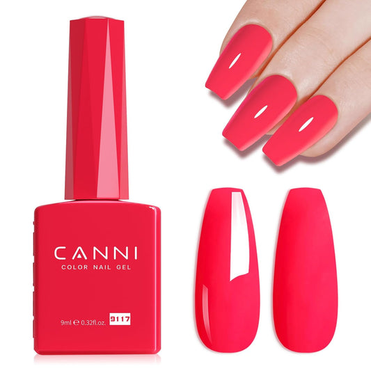 CANNI Pink Gel Polish - Hot Pink Color, 1Pcs U V Gel, Gloss Soak Off For Salon & DIY French Nail Manicure-Velvo Beauty