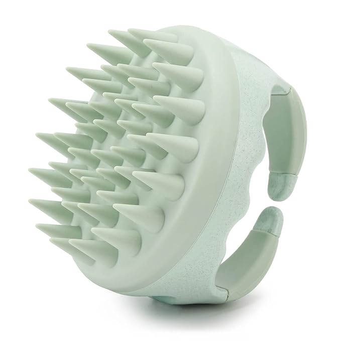 Hair Scalp Massager Shampoo Brush Silicone Scalp Scrubber Head Scrubber Exfoliating Brush - Green-Velvo Beauty