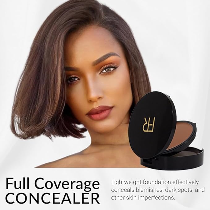 Cream To Powder Foundation by Flori Roberts, Full Coverage for Women of Color or Deeper Skin Tones, Long Lasting Makeup, Matte Finish, Covers Uneven Complexion and Hides Imperfections, 0.30 oz-Velvo Beauty