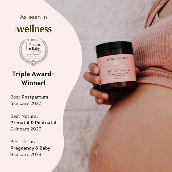 Belly Bundle by Irene Organics - Organic Belly Butter and Oil for Pregnancy Stretch Mark Prevention and Treatment - Award Winning Skincare For Pregnancy and Postpartum - Mother's Day Gift Set (Large)-Velvo Beauty
