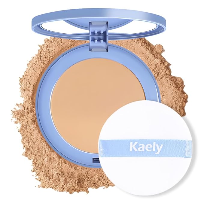 evpct Kaely Oil Control Pressed Face Powder, Get Smooth Flawless Fine Lines and Lightweight Finishing Foundation, Control Shine Long Lasting Waterproof Face Setting Powder Cosmetic, 03 Pure Beige-Velvo Beauty