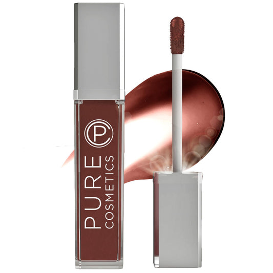 Pure Cosmetics Pure Illumination Lip Gloss - LED-lit Applicator w/Side Mirror - Non-Sticky, Moisturizing & Hydrating Lip Glosses - Soothes & Protects Dry Chapped Lips (Down To Earth)-Velvo Beauty
