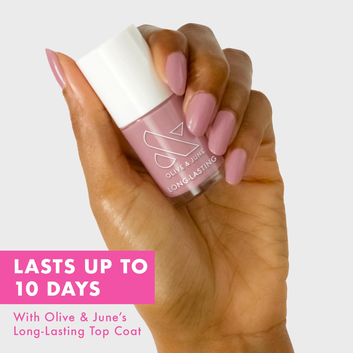 Olive & June Long Lasting Nail Polish | Plump Gel-Like Finish No Lamp Needed Lasts up to 10 days | Salon-Quality Color at Home | 15-Free, Vegan & Cruelty-Free Chip-Resistant Shine | World Lit, Mauve-Velvo Beauty
