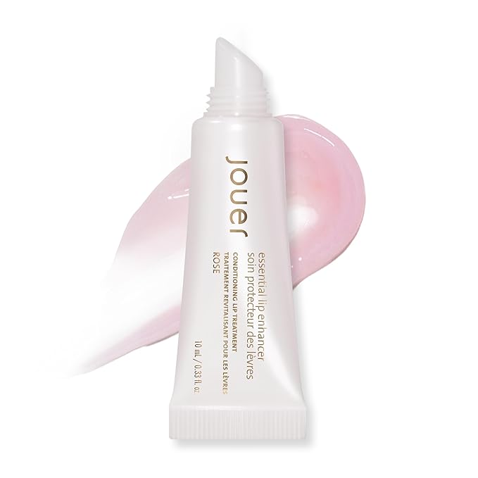 Jouer Essential Vegan Lip Enhancer - Plumping Lip Gloss - Enhancing Lip Conditioner - Moisturize, Plump, & Nourishing Lip Care - Jojoba Seed Oil & Maxi Lip Formula for Moisturizing and Fullness, Rose-Velvo Beauty