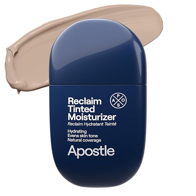 APOSTLE Reclaim Tinted Moisturizer for Men (8 St. James) - Niacinamide, Vitamin E, Squalane, Hyaluronic Acid, Tinted Face Moisturizer For Men. Hydrates, Evens Skin Tone, Reduces Fine Lines, 1 Fl. Oz.-Velvo Beauty