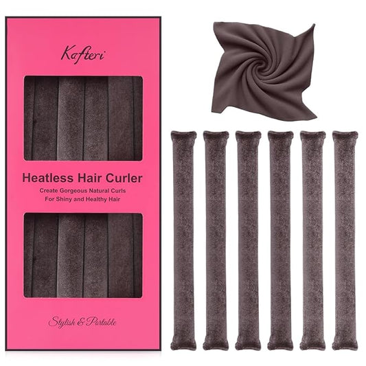 6-Pack Heatless Hair Curlers for Overnight Curls – Soft Flexi Rods for No Heat Styling, Comfortable Hair Rollers to Sleep In for Women, Heatless Curling Rod Set for Natural Waves-Velvo Beauty