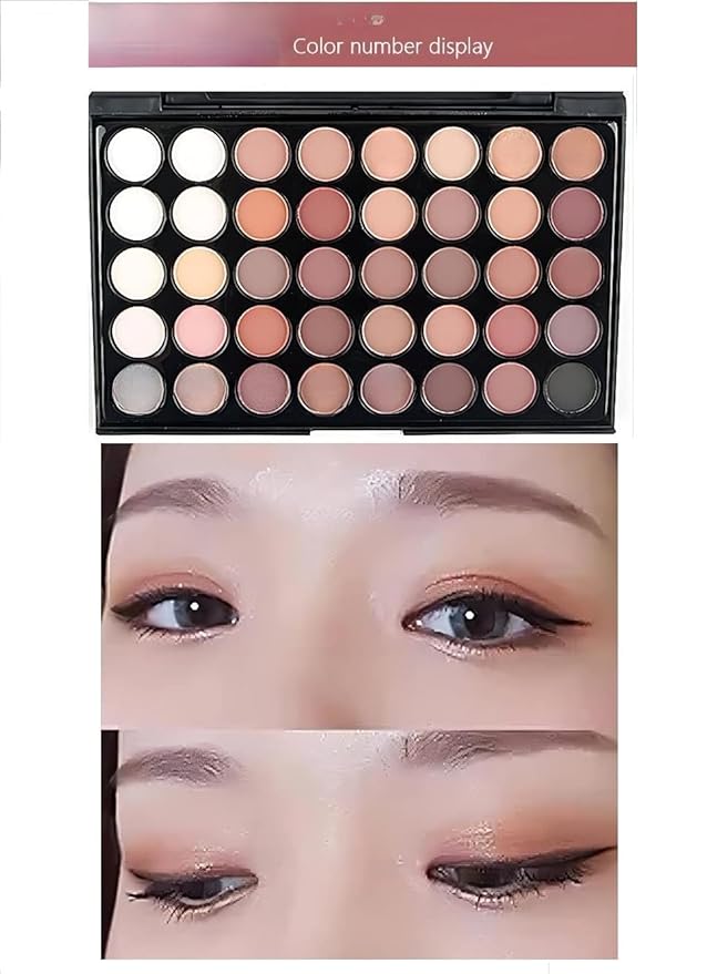 40 color Highly Pigmented Eye Makeup Palette, Matte Shimmer Metallic Eyeshadow Pallet Long Lasting Blendable Natural Colors Make Up Eye Shadows Cosmetics Gift Kit (E01)-Velvo Beauty