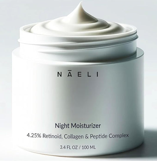 Retinoid Cream - 4.25% Retinol Night Moisturizer for Face & Neck with Collagen, Peptides & Hyaluronic Acid - Anti Aging Wrinkle Cream, Improves Skin Tone & Texture, 3.4 oz-Velvo Beauty