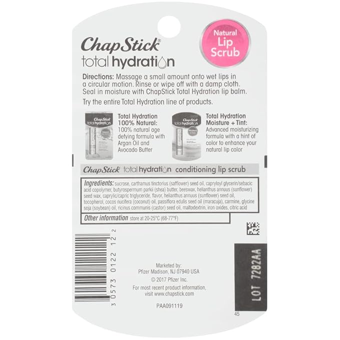 ChapStick Total Hydration Sugar Plum Flavor Conditioning Lip Scrub and Lip Exfoliator Jar - 0.27 Oz-Velvo Beauty