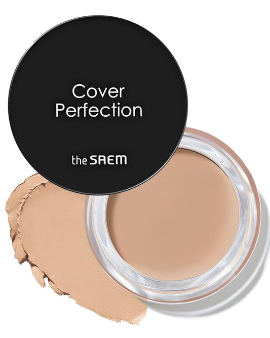 THESAEM Cover Perfection Pot Concealer #02 Rich Beige - High Adherence & Coverage Balm, Conceals Blemish & Acne Spots, Matte Finish Sebum Control for Oily and Combination Skin-Velvo Beauty