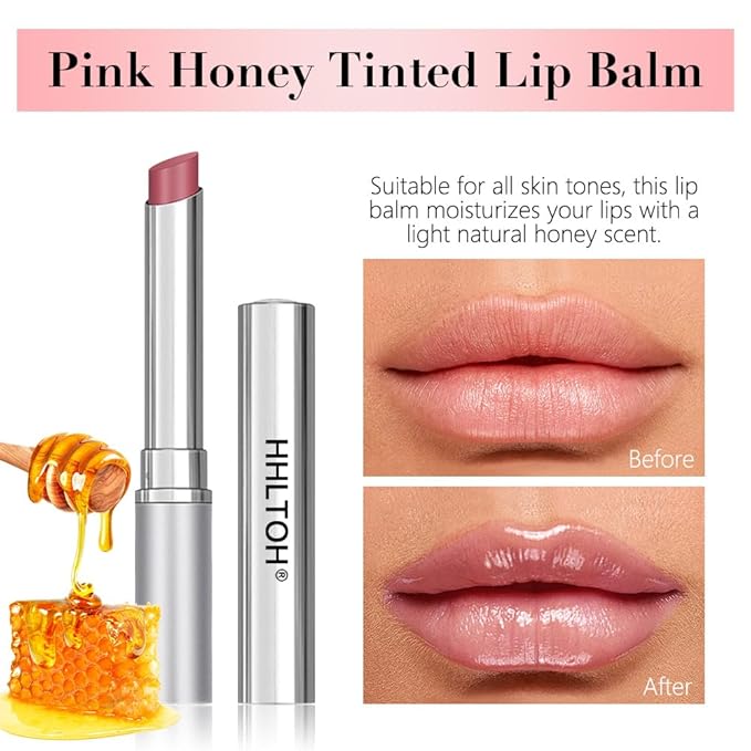 2PCS Honey Lipstick Tinted Lip Balm - Sheer Hydrating Lipstick for All Skin Tones - Moisturizing Lip Gloss, Nourishing Lip Balm with a Hint of Natural Warm Orange Pink Cherry Tint-Velvo Beauty