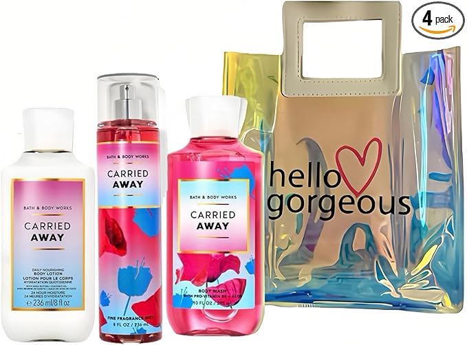 Bath & Body Works - 3 Piece Bundle - Spray - Body Lotion - Shower Gel - Full Size and Gift Bag HELLO GORGEOUS (Carried Away)-Velvo Beauty