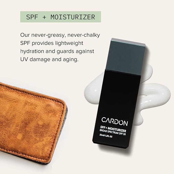 Cardon Jet Set Travel Sized Mens Skin Care Kit, Cactus Based Korean Skin Care Men, Includes SPF Sunscreen Moisturizer, Dark Circle Eye Rescue Cream, Clay Cleanser, 3-in-1 Hydro Gel, Lip Balm- Gift Set-Velvo Beauty