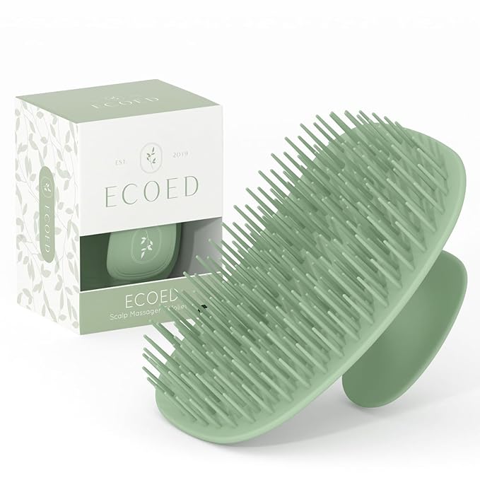 Scalp Massager Shampoo Brush,Scalp Scrubber for Dandruff Removal, Scalp Care Hair Brush Wet & Dry detangler for Men and Women.Suitable for Short Medium Hair(Green)-Velvo Beauty