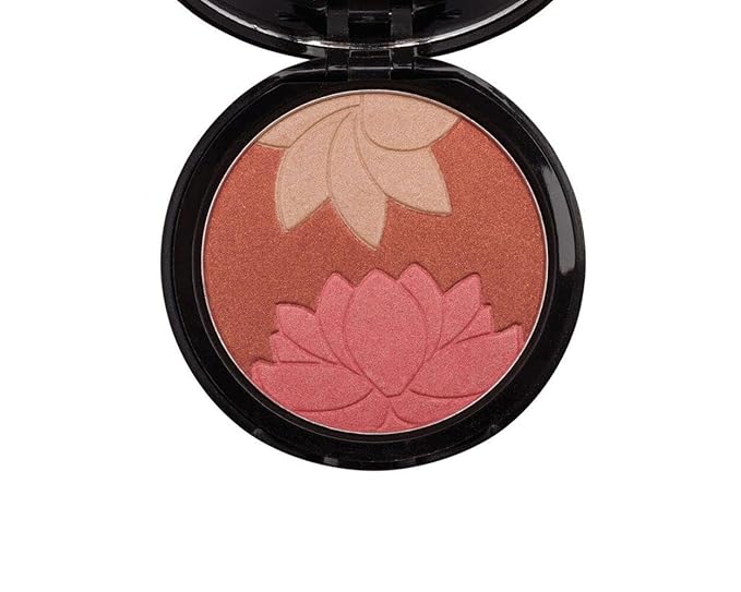 Manna Kadar Beauty - Blossom Floral Compact, Multi-functional Blush & Highlighter, 3 Shades of Pink, Coral, & Champagne for a Perfect Blend, Natural & Radiant, Use on Décolletage, Highly Pigmented-Velvo Beauty