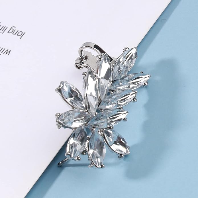 Boho Crystal Ear Climber Earrings Gold Crystal Studs Earrings Punk Rhinestone Ear Crawler Earrings CZ Ear Cuff Climbing Earrings Bridal Earrings Jewelry for Women and Girls-Velvo Beauty