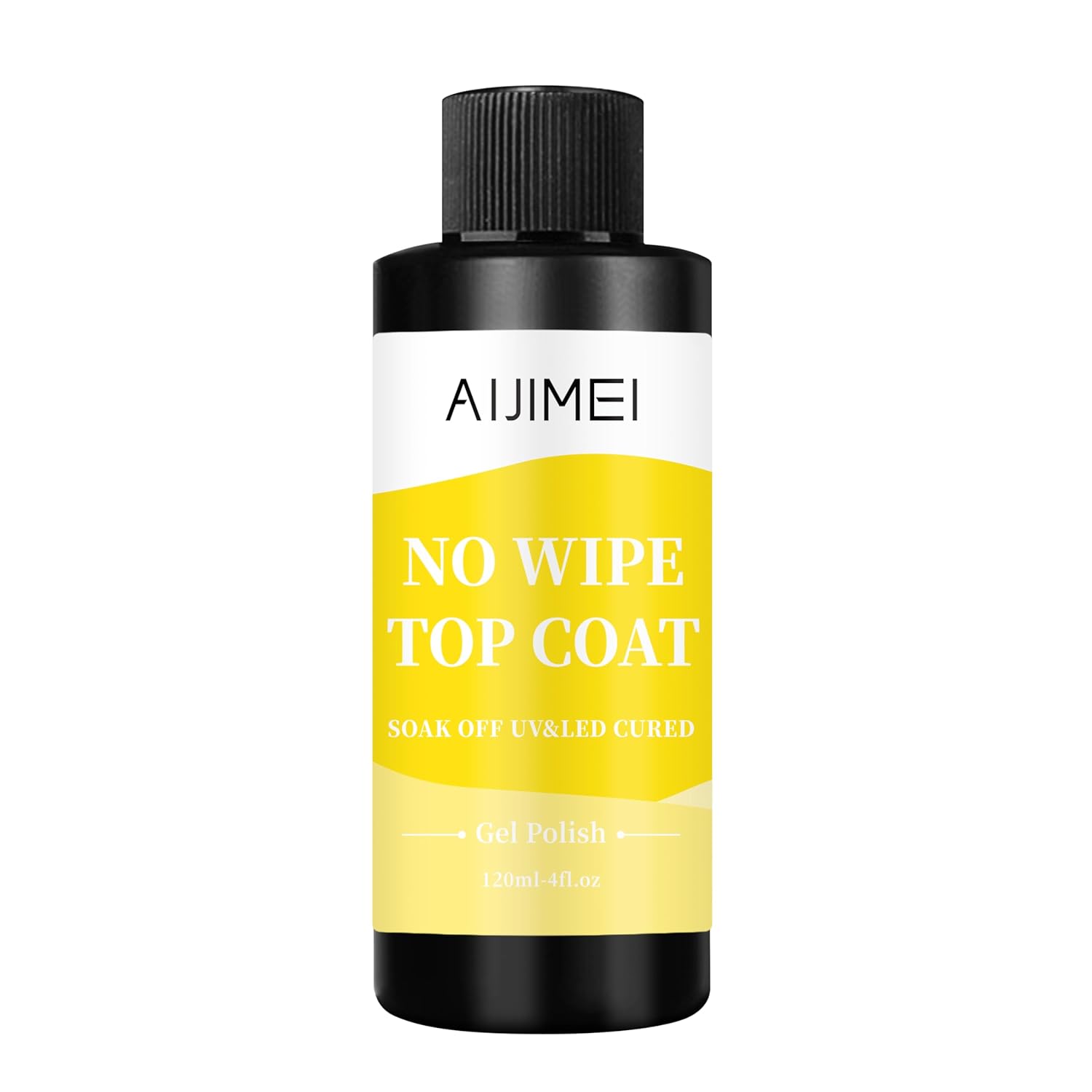 AIJIMEI 120ml Gel Polish No Wipe Top Coat Long Lasting Top Gel for Acrylic Nails,Top Coat for Home DIY and Nail Salon Non-Wipe TopCoat 4 Fl Oz-Velvo Beauty