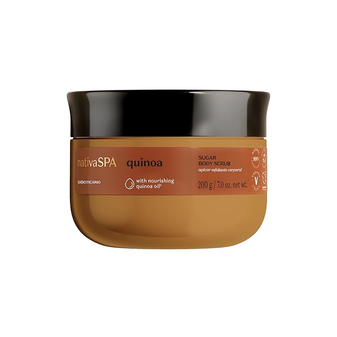 Nativa SPA by O Boticário Quinoa Sugar Body Scrub, Gentle Exfoliation & Skin Firmness Foot & Body Scrub, 7 Ounce-Velvo Beauty