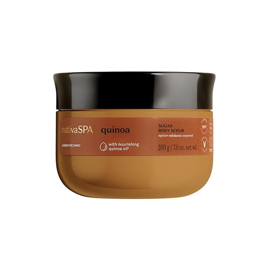 Nativa SPA by O Boticário Quinoa Sugar Body Scrub, Gentle Exfoliation & Skin Firmness Foot & Body Scrub, 7 Ounce-Velvo Beauty