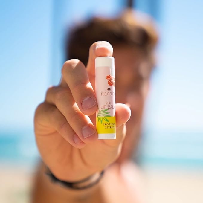 Hanalei Lip Balm and Moisturizer - Natural Kukui Oil and Beeswax Lip Moisturizer to Hydrate and Replenish Dry, Chapped Lips - Made in USA - Tropical Citrus-Velvo Beauty