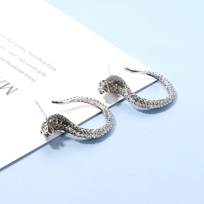 Vintage Snake Studs Earrings Gold Snake Dangle Earrings Animal Serpent Earrings Punk Cool Snake Earrings Jewelry for Women Girls Gifts-Velvo Beauty