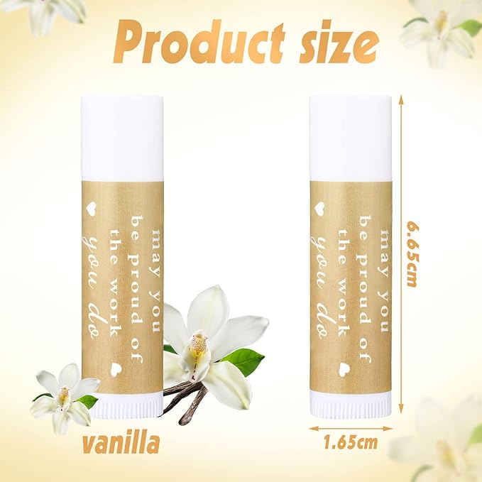 Demissle Thank You Gifts for Coworker Lip Balm Bulk Set Inspirational Appreciation Gifts Leaving Farewell Gifts Vanilla Ingredients Lips Care Products for Friends Teacher Worker Employee (24 Pcs)-Velvo Beauty