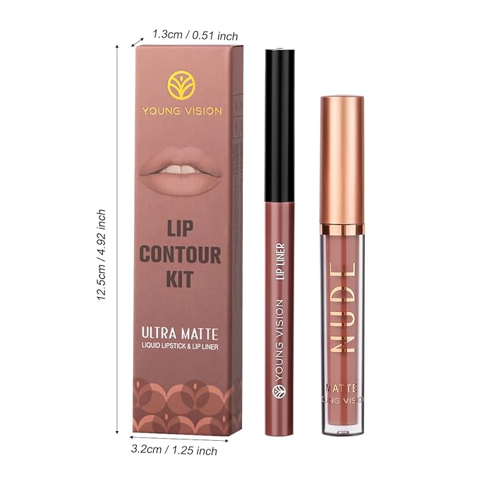 YOUNG VISION Liquid Lipstick & Lip liner Combo Set, Matte Lip Contour Kit - Durable, Waterproof, Kit de Labios Matte for Lasting Definition…-Velvo Beauty