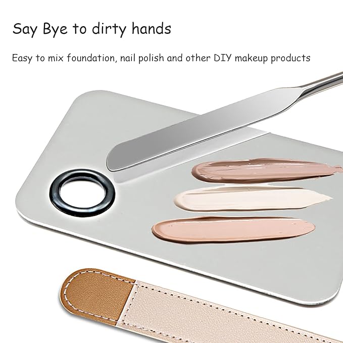 YOCASII Foundation Palette, Foundation Spatula, Makeup Mixing Palette, Makeup Spatula Tool, Makeup Mixing Tray, Nail Art Palette for Mixing Foundation Nail-Art-Velvo Beauty