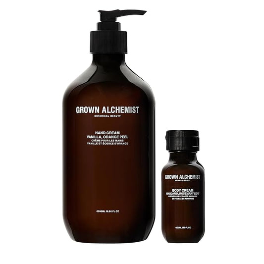 Grown Alchemist Hand Cream. Vanilla, Orange Peel (500ml) + Bonus Travel Size Body Cream (50ml)-Velvo Beauty