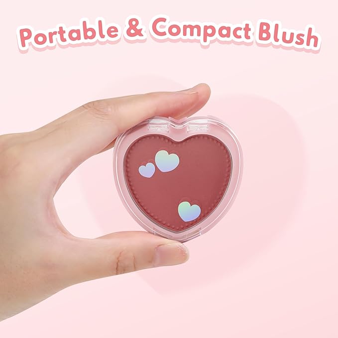 Boobeen Powder Blush Matte Pressed Blush Palette, Highly Pigmented Cream Pink Blusher for Cheeks, Blusher Compact Powder Makeup Lightweight Easily Blends, Single Color Rouge Powder-Velvo Beauty