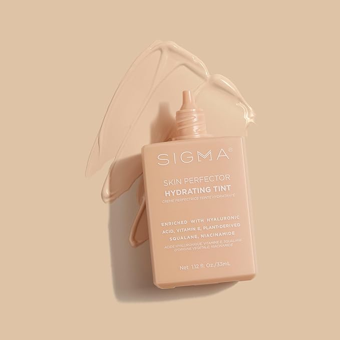Sigma Beauty Skin Perfector – Hydrating Skin Tint Foundation for Lightweight, Buildable Coverage, With Hyaluronic Acid, Niacinamide Serum, and More (1 Fair Ivory Tint, 1.12oz)-Velvo Beauty